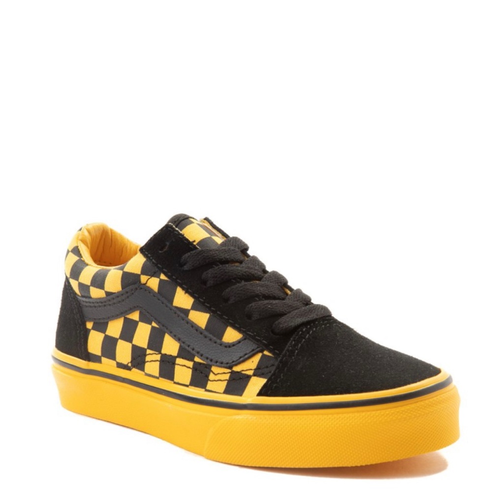 Vans- black and yellow Checkerboard (w/ box)
